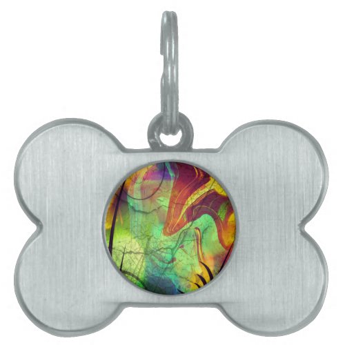 Painted Nebula _Fire Opal Abstract Pet Tag