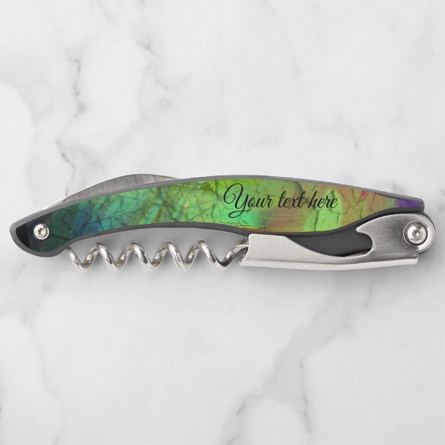 Painted Nebula -Fire Opal Abstract Waiter's Corkscrew (Back)