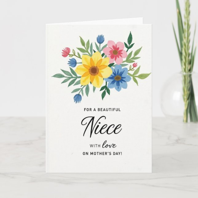 Painted Niece Mothers Day Card (Front)