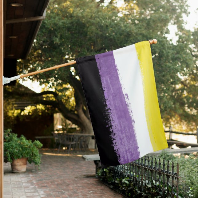 Painted Nonbinary Pride Flag (In SItu)