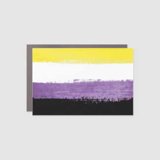 Painted Nonbinary Pride Flag Car Magnet
