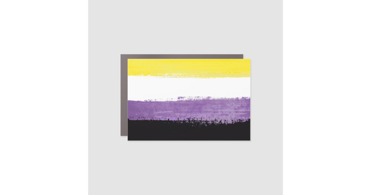 Painted Nonbinary Pride Flag Car Magnet | Zazzle