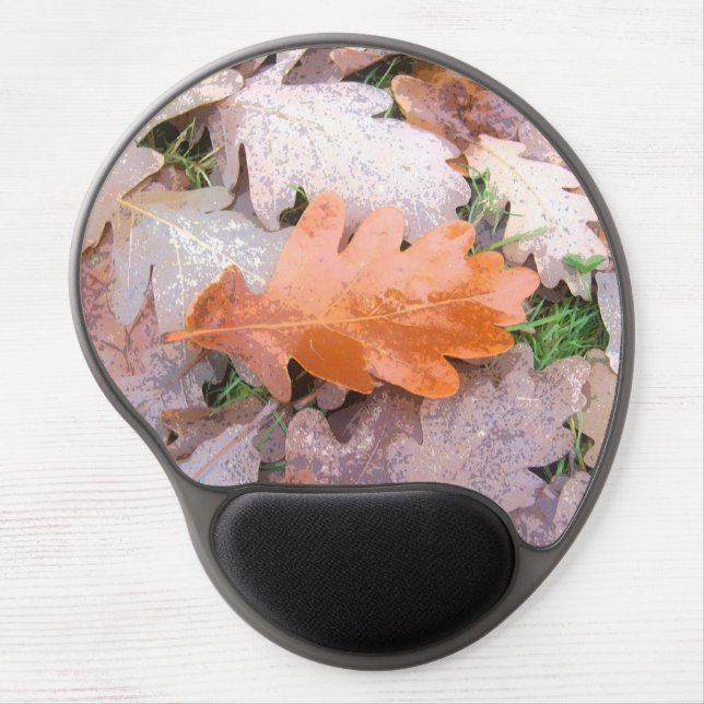 Painted Oak Leaves Gel Mousepad (Front)