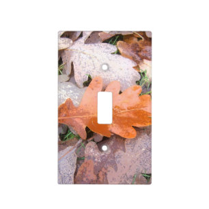 Painted Oak Leaves Light Switch Cover