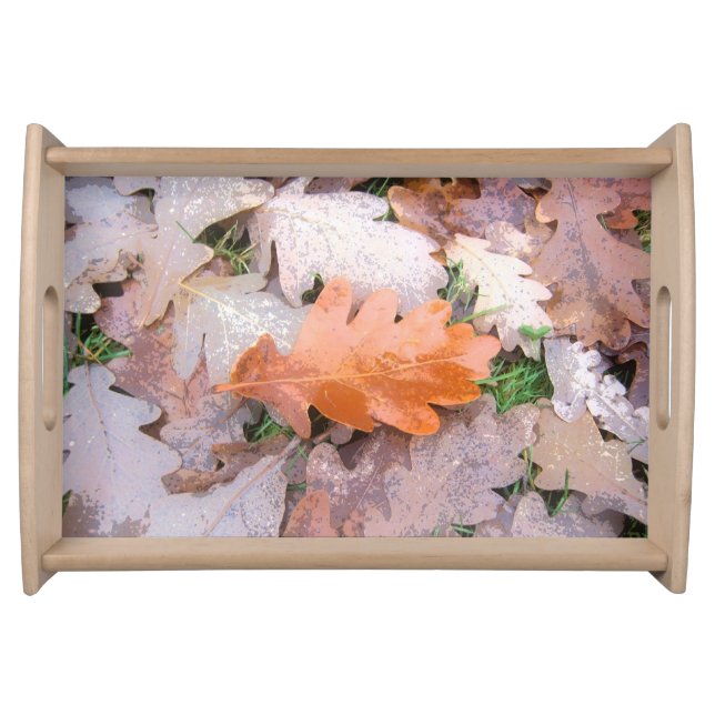 Painted Oak Leaves Serving Tray (Front)