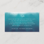 Painted Ocean Blue Wedding Details Gift Insert<br><div class="desc">Fully editable insert card for details,  gifts,  directions,  accommodations,  website etc; whatever wedding details that you need to add to your wedding invitation suite on a business card. Monogram on the back side.  Painted ocean waves by becky nimoy.</div>