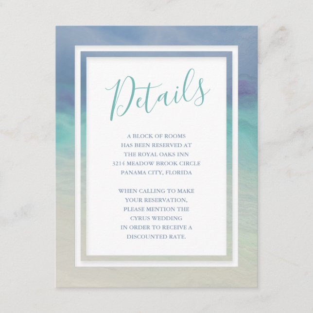 Painted Ocean Border Enclosure Card (Front)