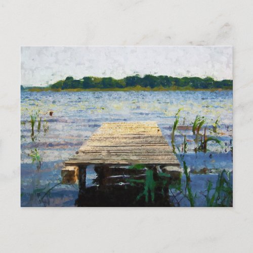 Painted of Footbridge in the water Havel river Postcard
