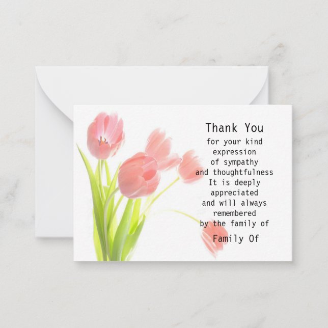 Painted Of Tulip Thank You Card (Front)
