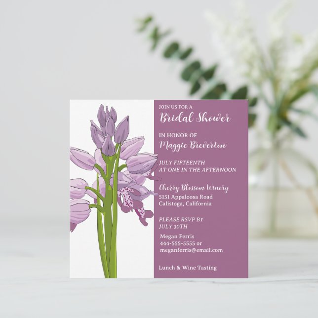 Painted Orchid Bridal Shower Invitation (Standing Front)