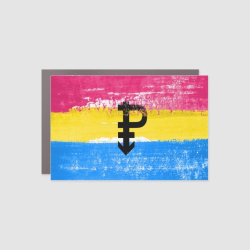Painted Pansexual Pride Flag Car Magnet
