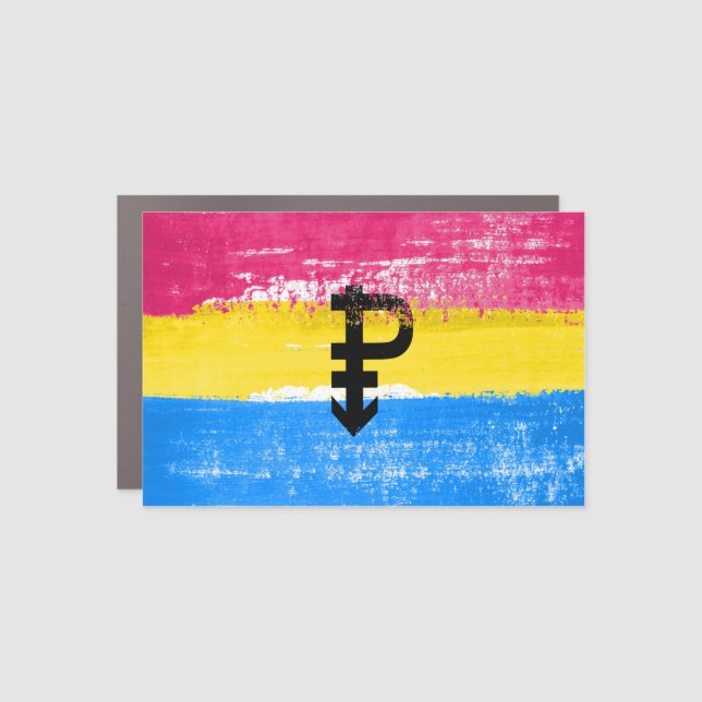 Painted Pansexual Pride Flag Car Magnet (Front)