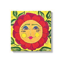 Painted Pansy Flower Girl Canvas Art