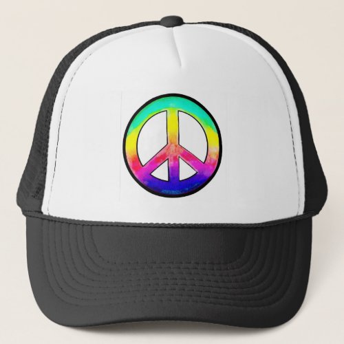 Painted pastel Peace Sign Trucker Hat