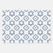 Painted Patterns Festive Holiday and Jewish Stars Wrapping Paper Sheets (Front 3)