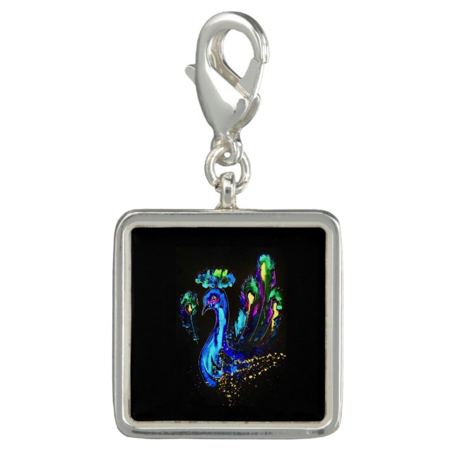 Painted Peacock Charm (Front)