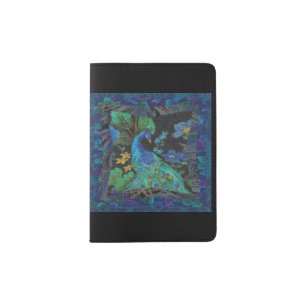 Painted Peacock Passport Holder