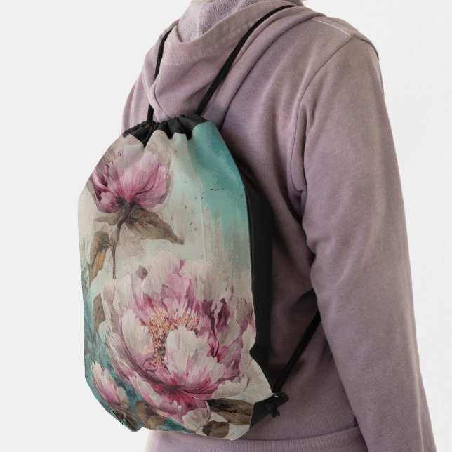 Painted Peonies - Backpack, Drawstring Bag (Insitu)