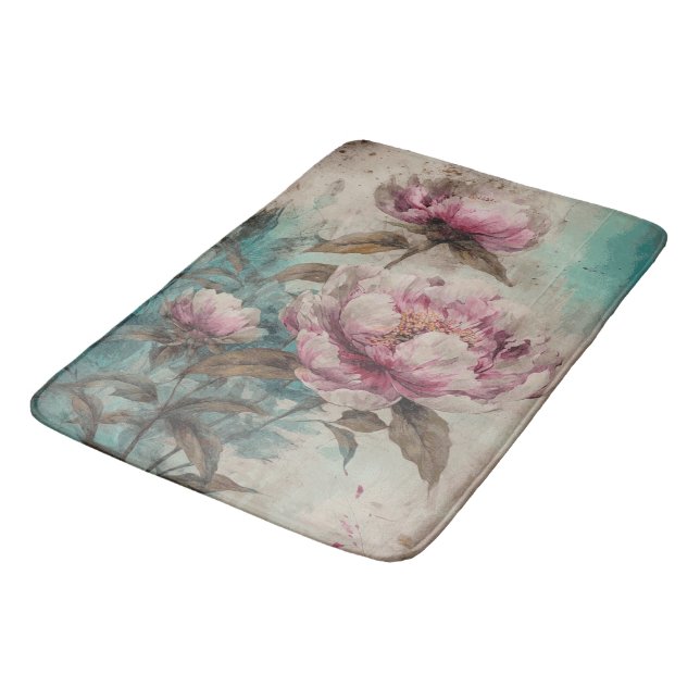 Painted Peonies - Bathmat (Angled)