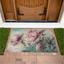 Painted Peonies - Doormat, Rug