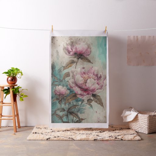 Painted Peonies - Fabric