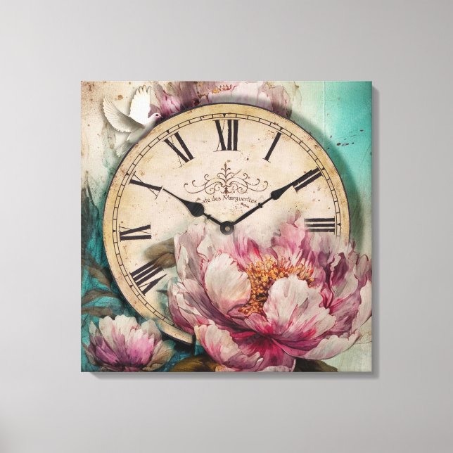 Painted Peonies - Wrapped Canvas Print (Front)
