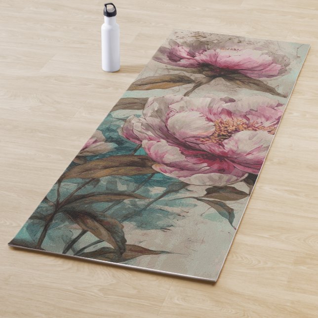 Painted Peonies - Yoga Mat (In Situ)