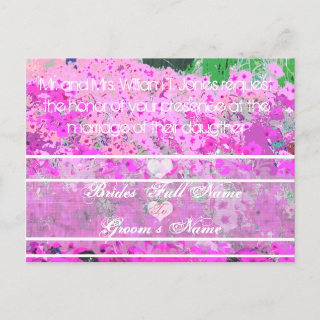 Painted Petunias Wedding Invitations (Front)