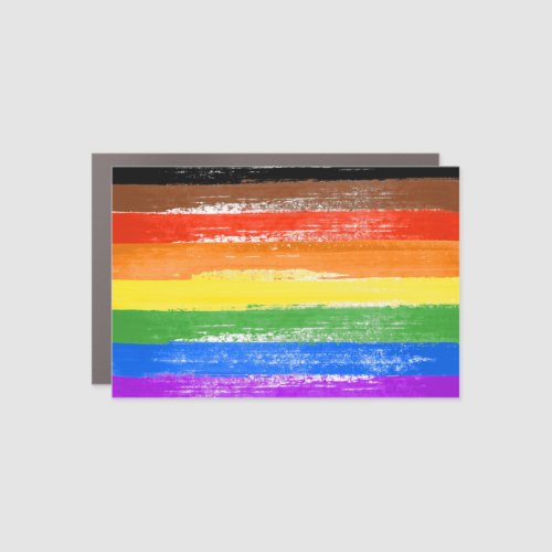 Painted Philly Rainbow Pride Flag Car Magnet