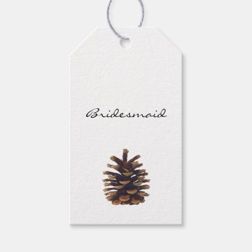 Painted Pine Cone Wedding Escort Card Gift Tags