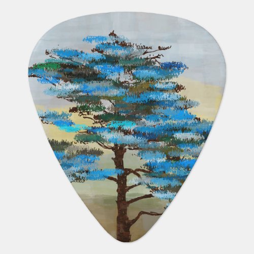 Painted Pine Tree Digital art Guitar Pick