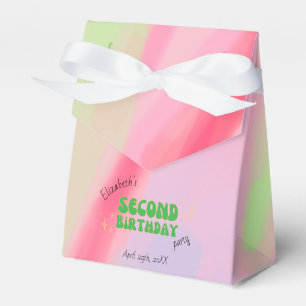 Painted Pink Balloon Animal 2nd Birthday Party Favor Boxes