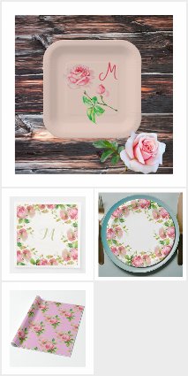 painted pink&burgundy  vintage roses party