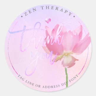 Painted Pink Lotus Ombre Thank You stickers