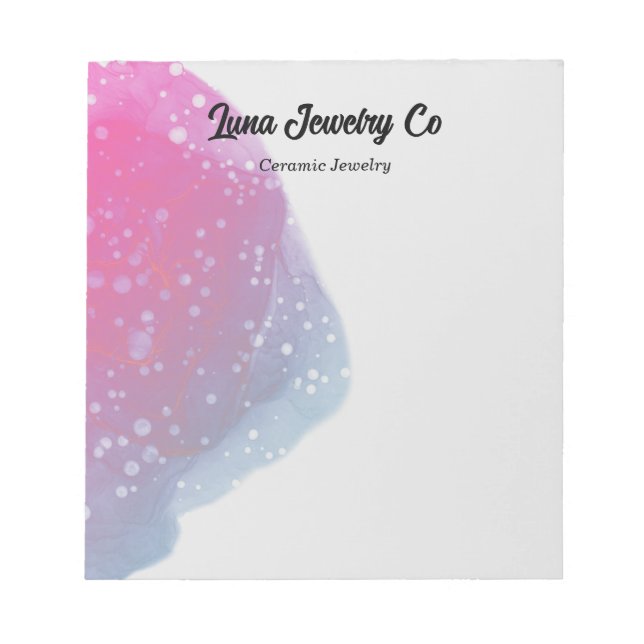 Painted Pink Rainbow Business Notepad (Front)