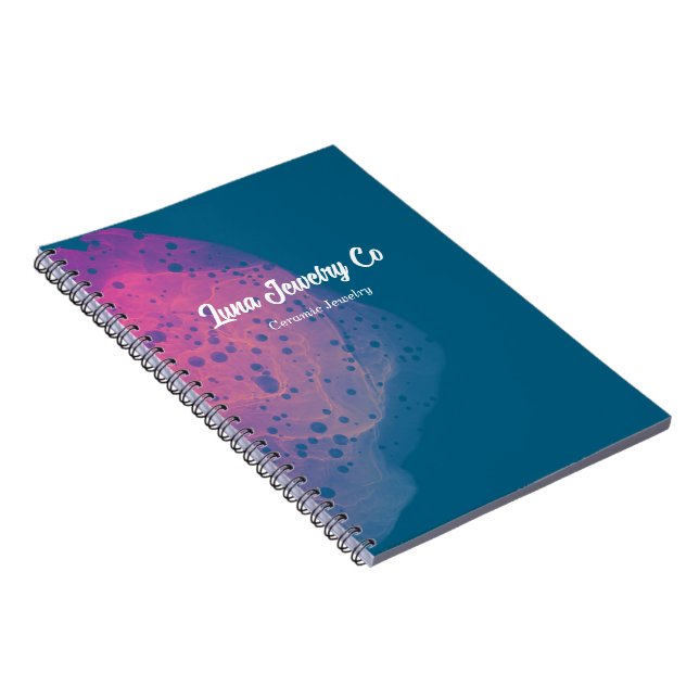 Painted Pink Rainbow Jewelry Business Card Notebook (Right Side)