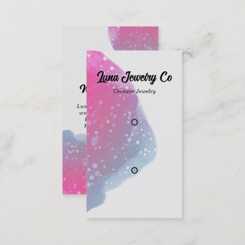 Painted Pink Rainbow Jewelry Two Pins  Business Card