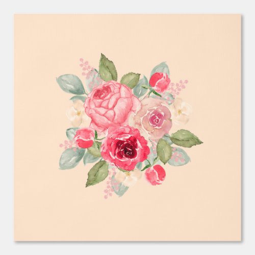 Painted Pink Roses Bouquet Wallpaper