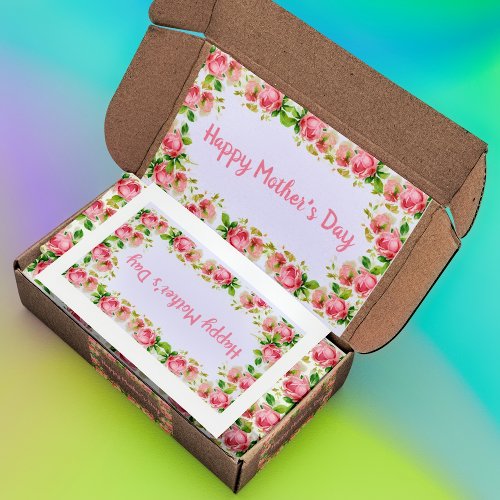 Painted Pink vintage roses _ Happy Mothers Day Rectangular Sticker