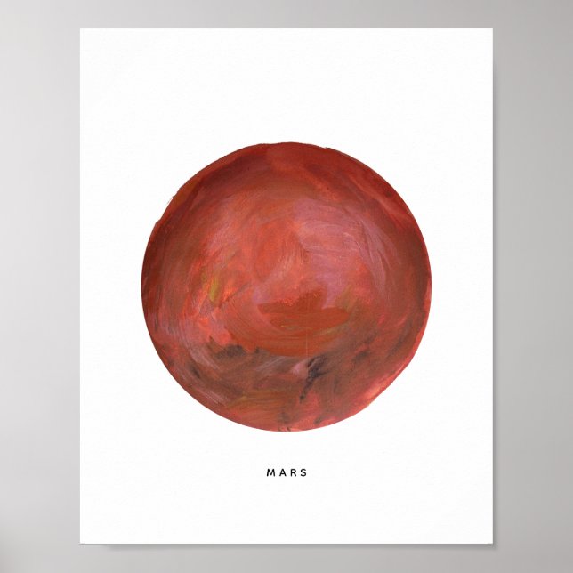 Painted Planet Mars Art Print (Front)