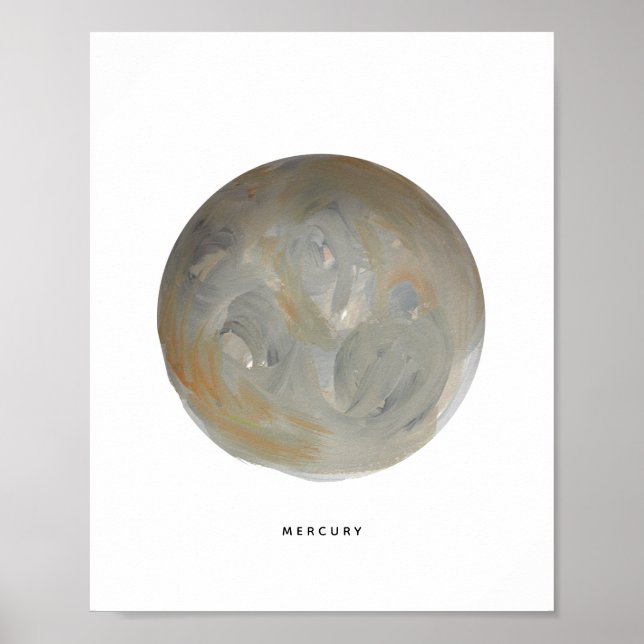 Painted Planet Mercury Art Print (Front)