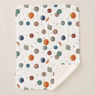 Painted Planets Baby Sherpa Blanket