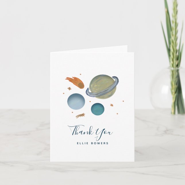 Painted Planets Thank You Card (Front)