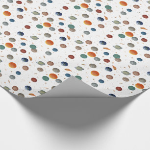 Painted Planets Wrapping Paper