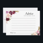 painted plum purple & peach floral advice card<br><div class="desc">A simple floral design with watercolor plum purple and peach flowers. Feel free to change the colors and text details.</div>