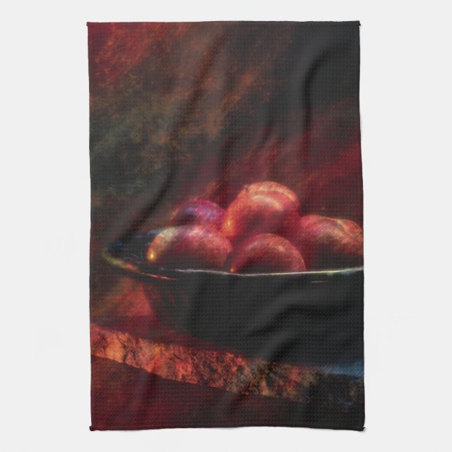 Painted Plums Still Life Towel (Vertical)