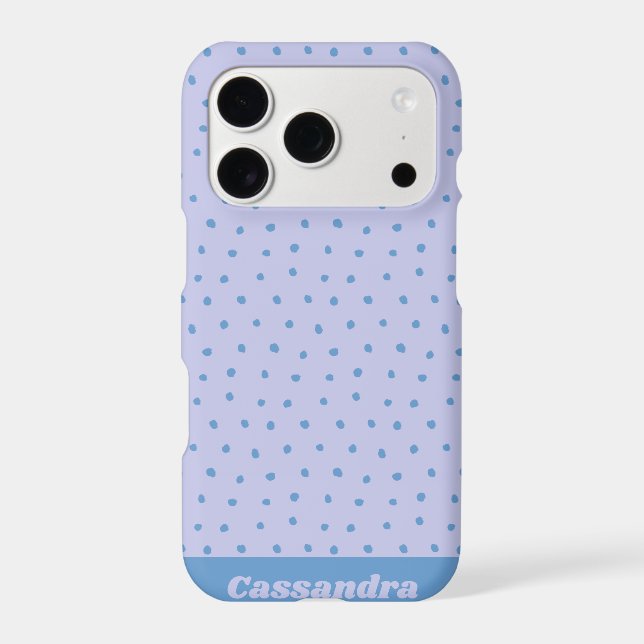 Painted Polka Dot Pattern in Lilac Personalized Iphone Case (Back)
