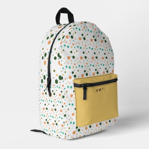 Painted Polka Dot Spots Personalized Name Colorful Printed Backpack