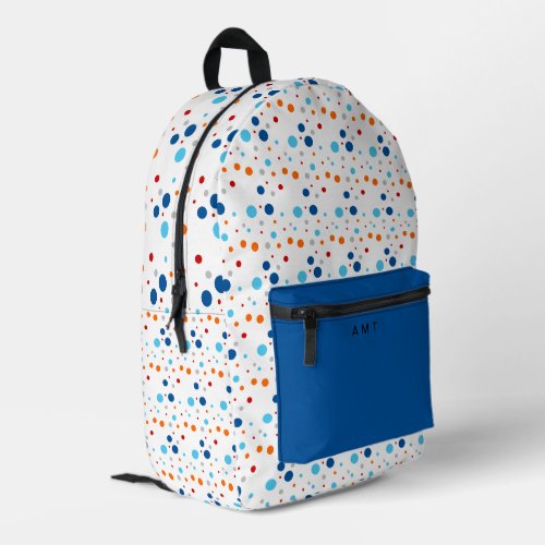 Painted Polka Dot Spots Personalized Name Colorful Printed Backpack