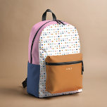 Painted Polka Dot Spots Personalized Name Colorful Printed Backpack<br><div class="desc">Playfully painted polka dots pattern printed backpack with optional personalization.</div>